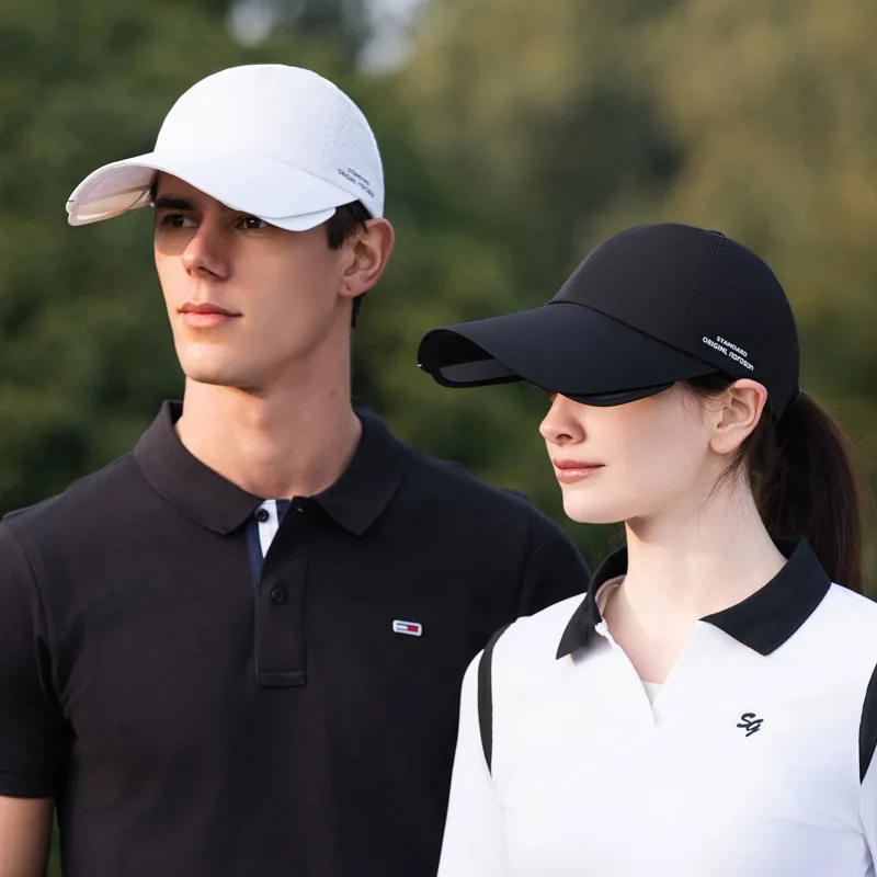 New Women Summer Sunscreen Hats Pull-out and Retractable Brim Fishing Caps Men Outdoor Casual Large Brim Baseball Hats