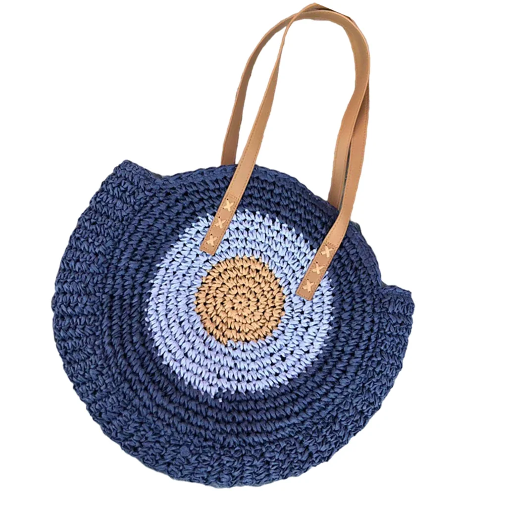 Shoulder Bag Woven Ladies Storage Handbag Summer Tote Shopping Purse