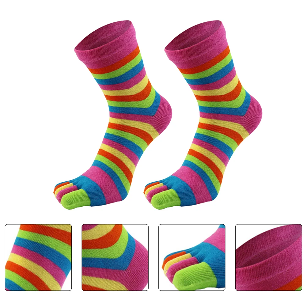 

Pure Toe Socks Girls Ankle for Boots Striped Absorb Sweat Tube Running