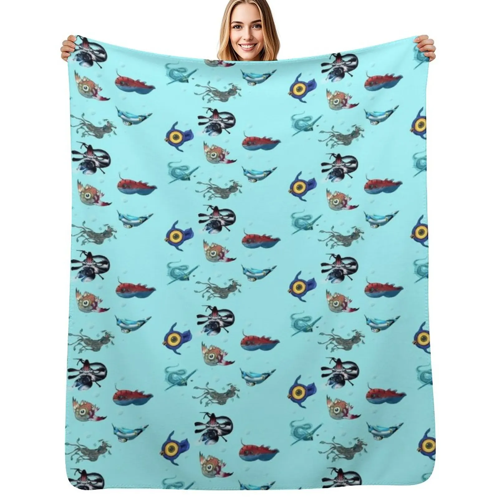 Subnautica Fauna Throw Blanket Fuzzy Plush Throw Blanket for Sofa Chair