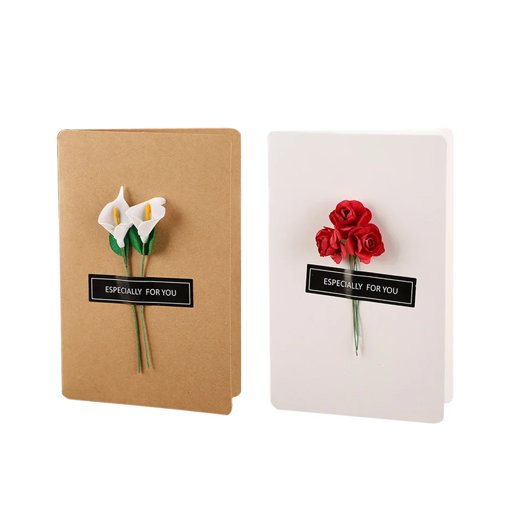 

H made Greeting Card Dried Flower Decorated Special Occasions Wedding Birthday Banquet Dinner Christmas Invitations Cards Gifts