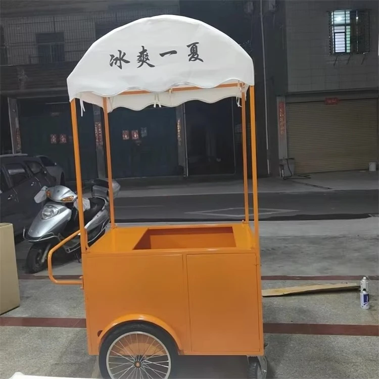 * Mobile Freezer Ice Cream Push Pedal Cart With Display Freezer Machine for Food Cart