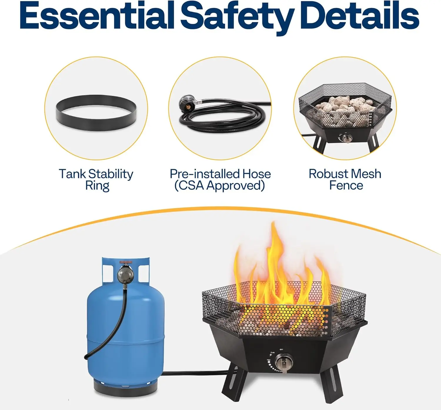 High Quality   Stainless Steel Gas Fire  Pit  Outdoor  Fire Pit  Propane Fire Pit for Outside