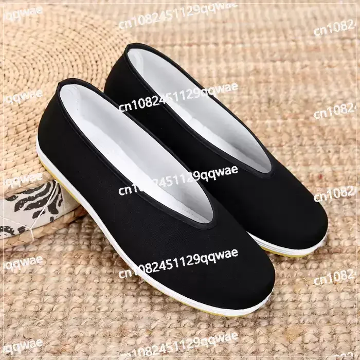 Chinese Traditional Martial Arts Shoes Men Kung Fu Wing Chun Tai-Chi Wushu Black Cloth Shoes Sport Sneaker