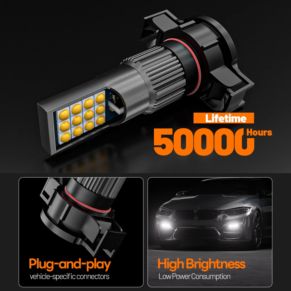 2 قطعة LED الجبهة الضباب ضوء Blub PSX24W 2504 مصباح Canbus لا خطأ لسيتروين C3 بيكاسو 2009-2016 C4 كوبيه الصبار 1 DS3 2009-2015