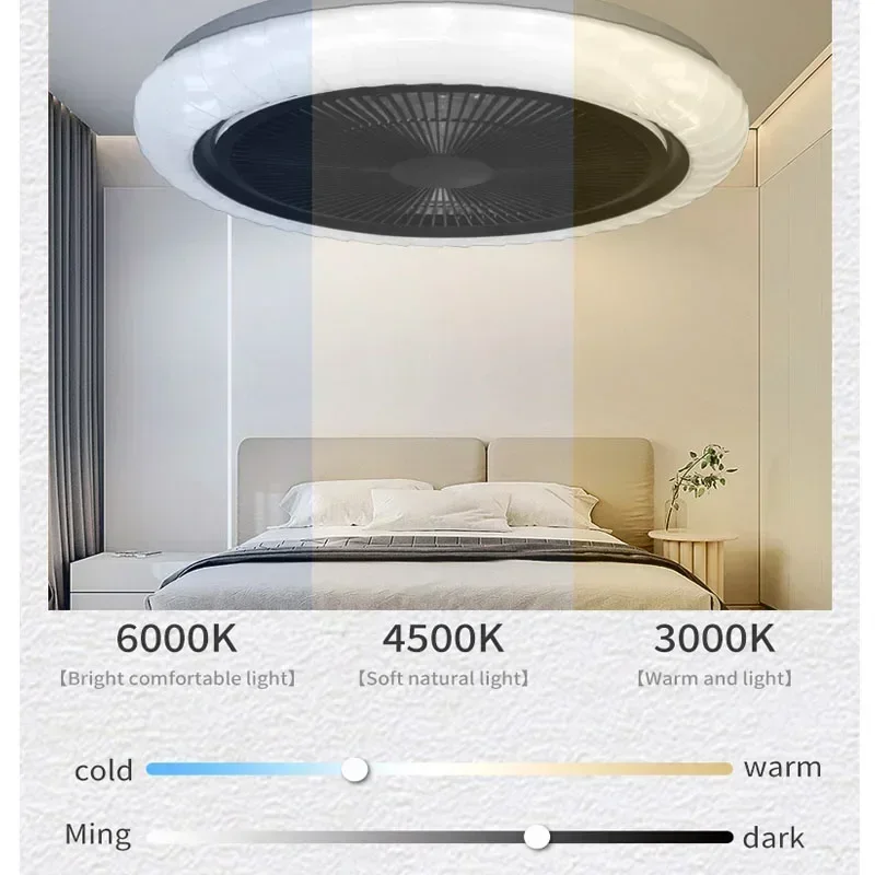 Imagem -04 - Ventilador de Teto Inteligente com Luz Led Tuya Voz Controle Remoto Lâmpada do Teto Rgb com Alto-falante Bluetooth para Iluminação Doméstica