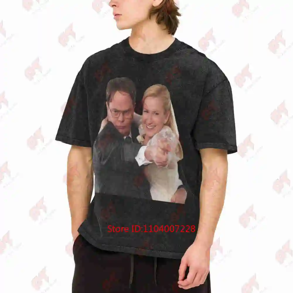 The Office Dwight Angela Wedding Vintage Washed Tee Pure Cotton T-Shirt