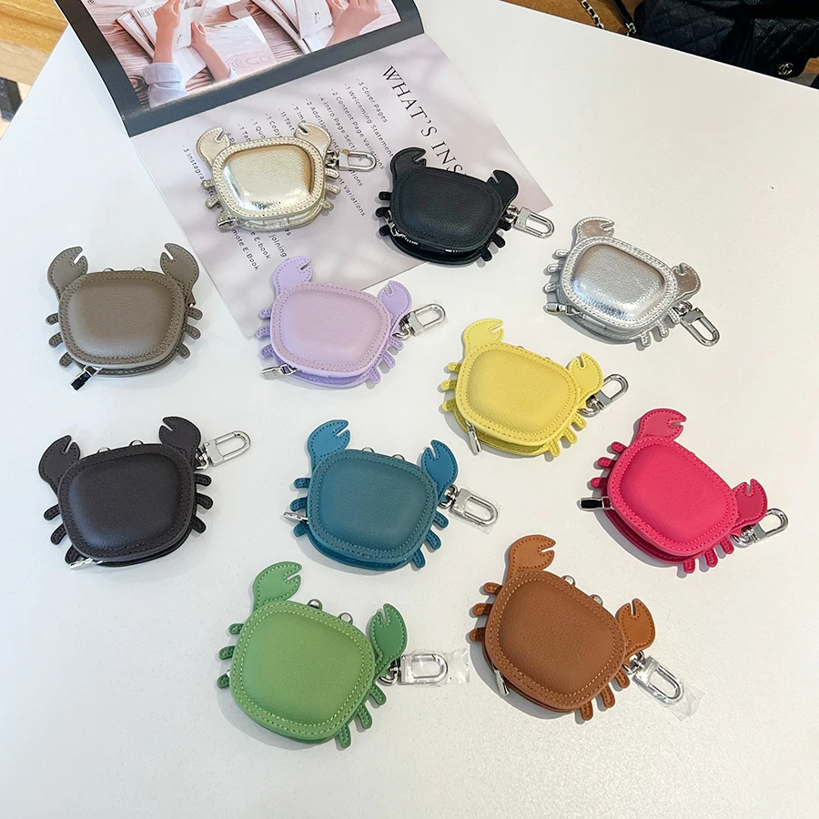 Luxury Microfiber Cow Leather Crab Coin Purse Cartoon Gift Small Wallet Mini Purse Hanging Pendant Bag Accessories