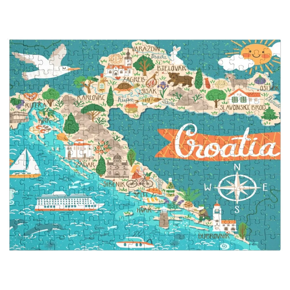 

Croatia Map Jigsaw Puzzle Baby Wooden Puzzle Personalized Baby Toy Wood Puzzle