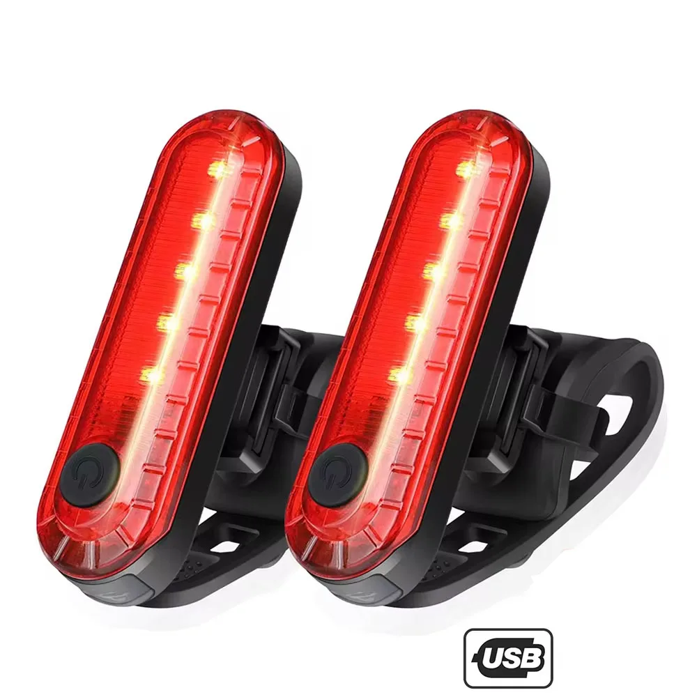 Rear Bike Tail Light USB Rechargeable Red Ultra Bright Taillights Fit On Bicycle Easy to Install for Cycling Safety