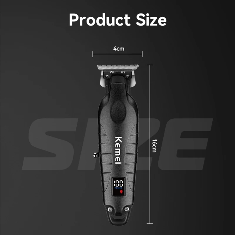 Kemei KM-2293 전문 전기 머리 깎기 이발사 수염 머리 트리머 남자 머리 절단기 충전식 조각 깎기