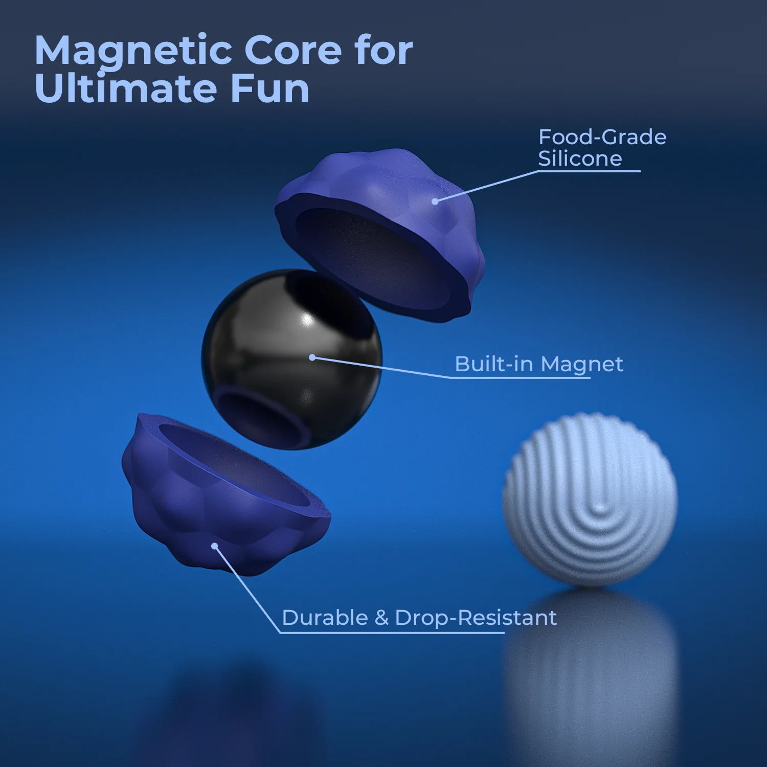 ขนาดใหญ่ขนาด Magnetic Sensory ลูกบอลซิลิโคนเด็กออทิสติก Fidgeting กังวล Ball ผู้ใหญ่ Office Decompression ของเล่นปลายนิ้วกิจกรรมของเล่น