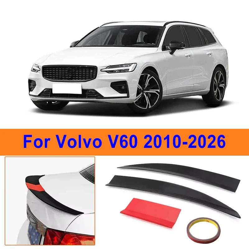 

For Volvo V60 2010-2026 3-Section ABS Rear Trunk Spoiler 115-125cm Adjustable Sports Decor Top Wing Car Exterior Parts