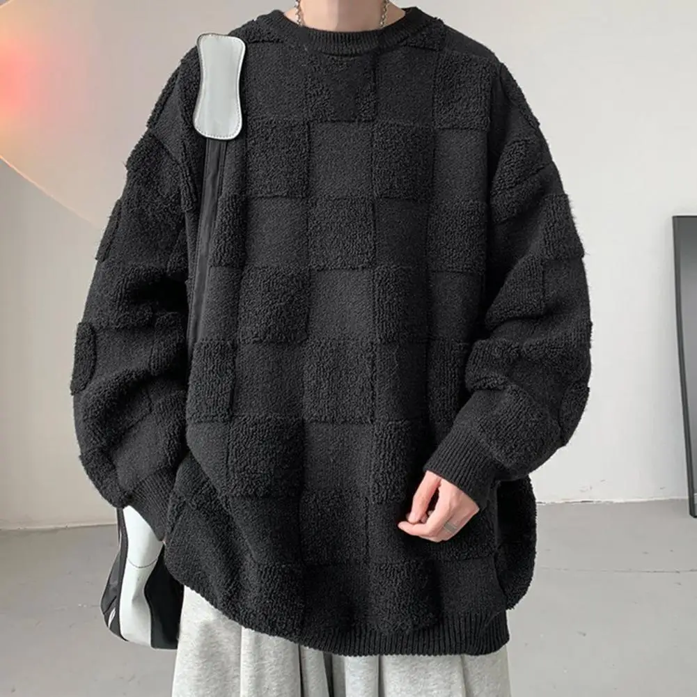 Mens Knitted Sweater Men 2023 Winter Thick Fluffy Casual Oversized Vintage Jumper Male Korean Fashion Crewneck Pullover Sweaters