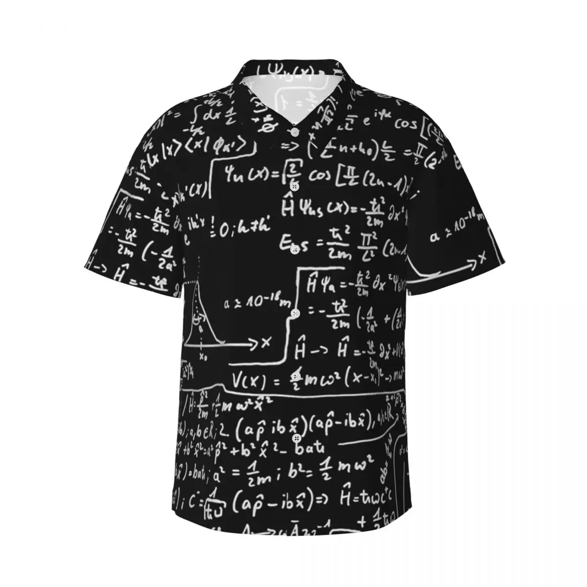 Quantum Physics Formula Herrenhemden, hawaiianisches Kurzarmhemd, lustige Hemden mit Knöpfen für den Sommerstrand