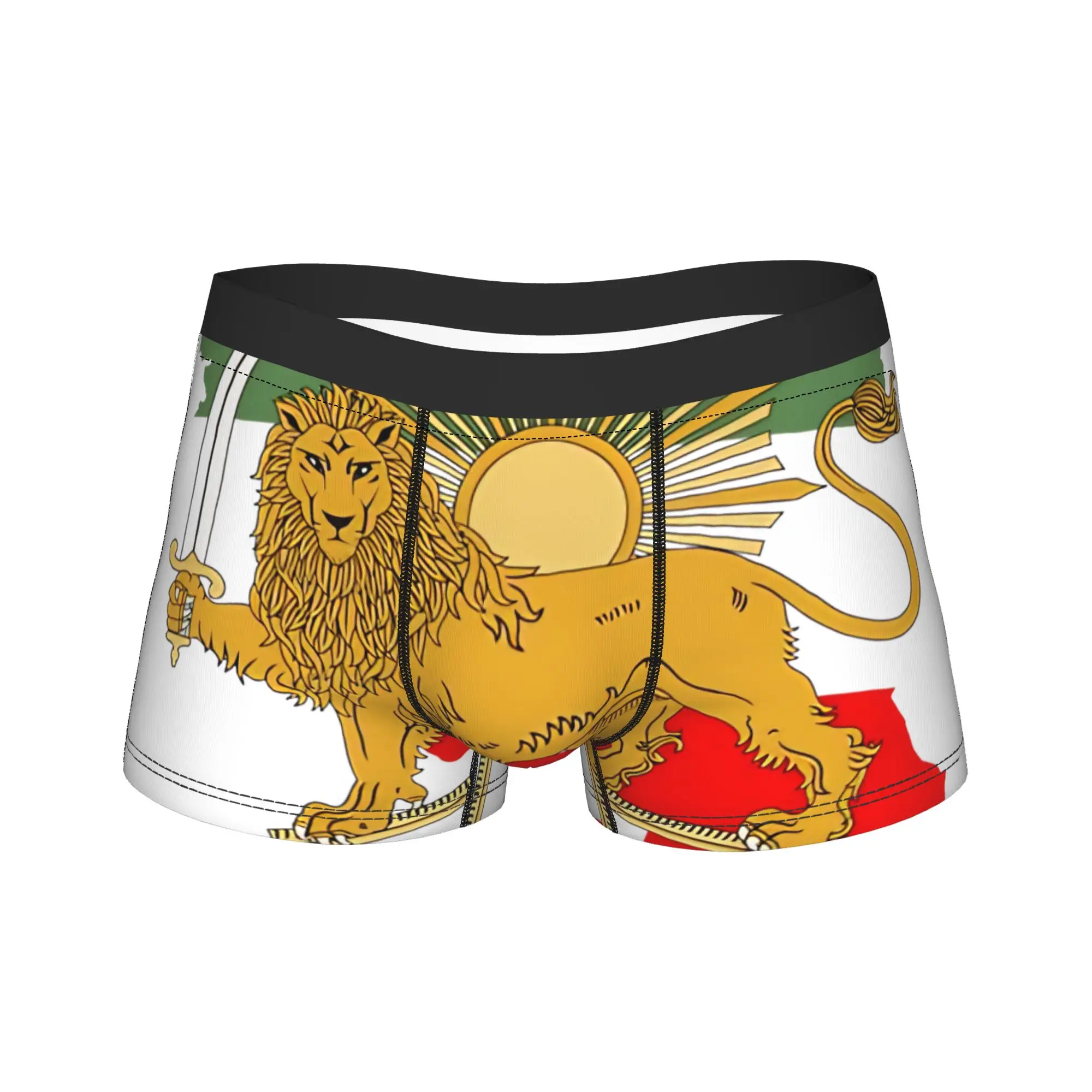 Novelty Boxer Iran Persia Map Flag Shir o Khorshid Lion and Sun Shorts Panties Briefs Men Underwear Underpants for Homme S-XXL