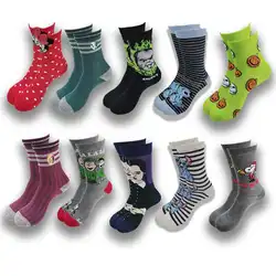 Spring and autumn socks for men and women, all kinds of cute cartoon patterns, advanced work, knitted socks for children.