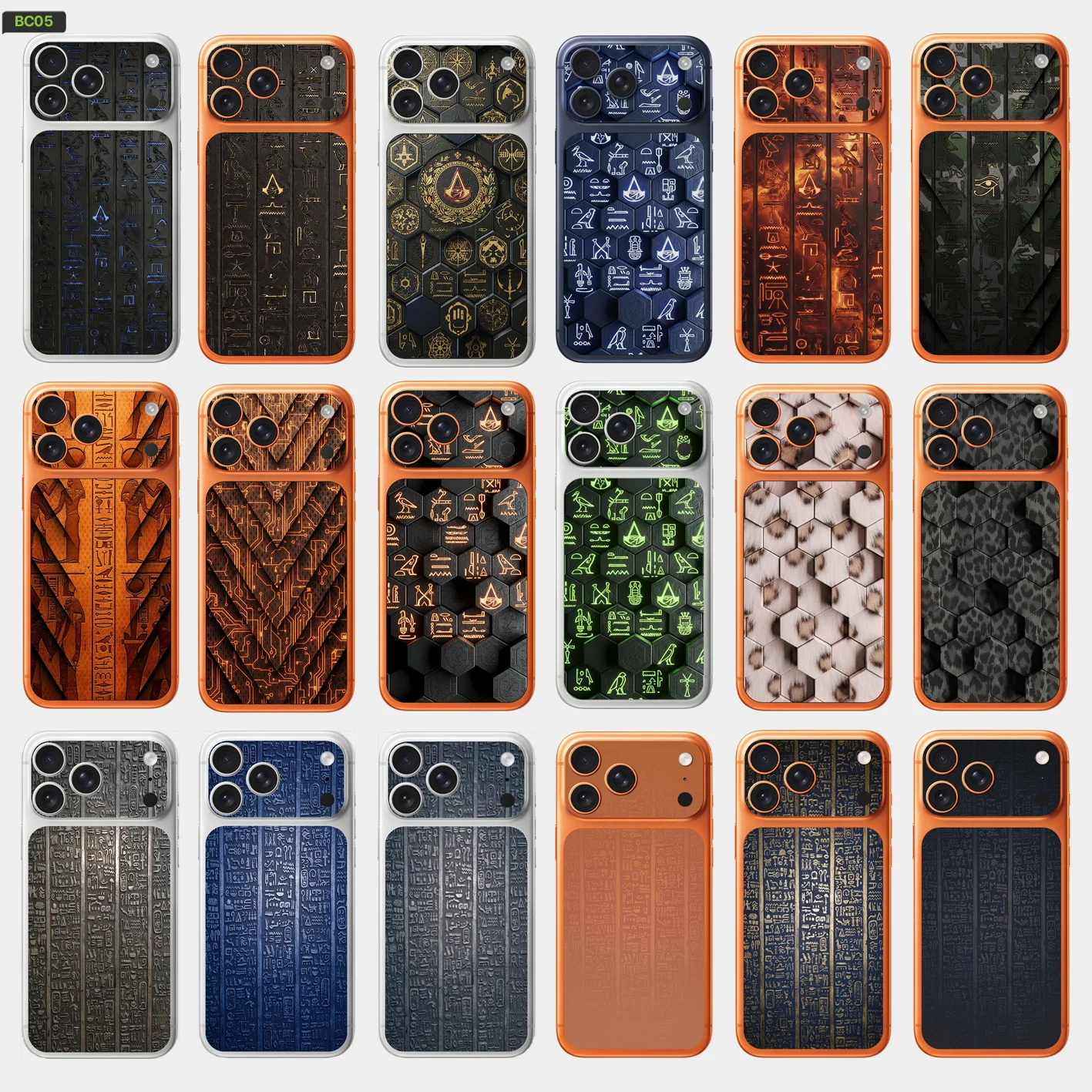 

BC05 For Apple iPhone 17 pro Max /17 pro/Air Camera with battery Skin Wrap 3D Colorful Rear Protective Sticker Film