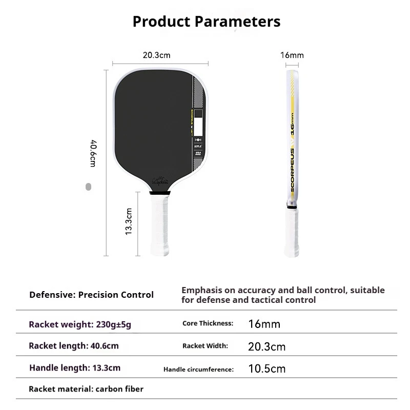 SONGYI Scorpeus IV Pro Pickleball Paddles GEN4 Propulsion Core 14mm Thickness Thermoformed T700 Carbon Fiber Pickleball Racket - Image 6