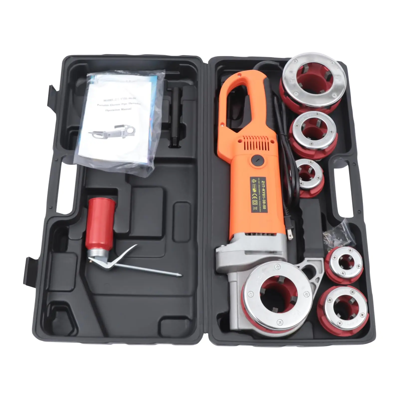 

Electric Pipe Threader, 2300W Pipe Threading Machine Heavy-Duty Hand-Held Power Drive Kit Portable with 6 Dies 1/2-Inch to 2-Inch