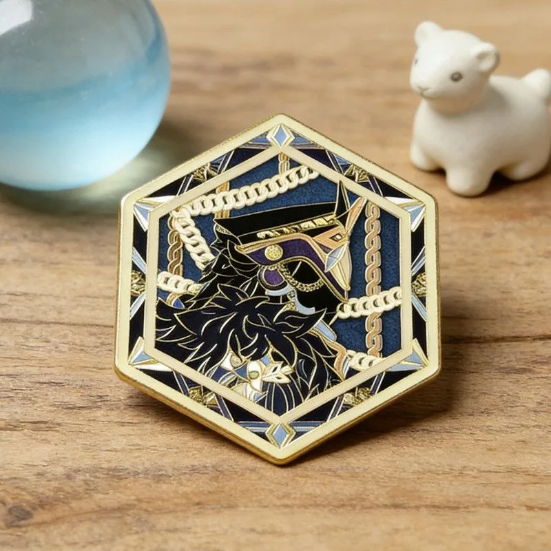 Genshin Impact II Capitano Badges Anime Cosplay Marionette Skirk Thrain Sandrone Party Costumes Pins Backpack Brooches Fans Gift image 2
