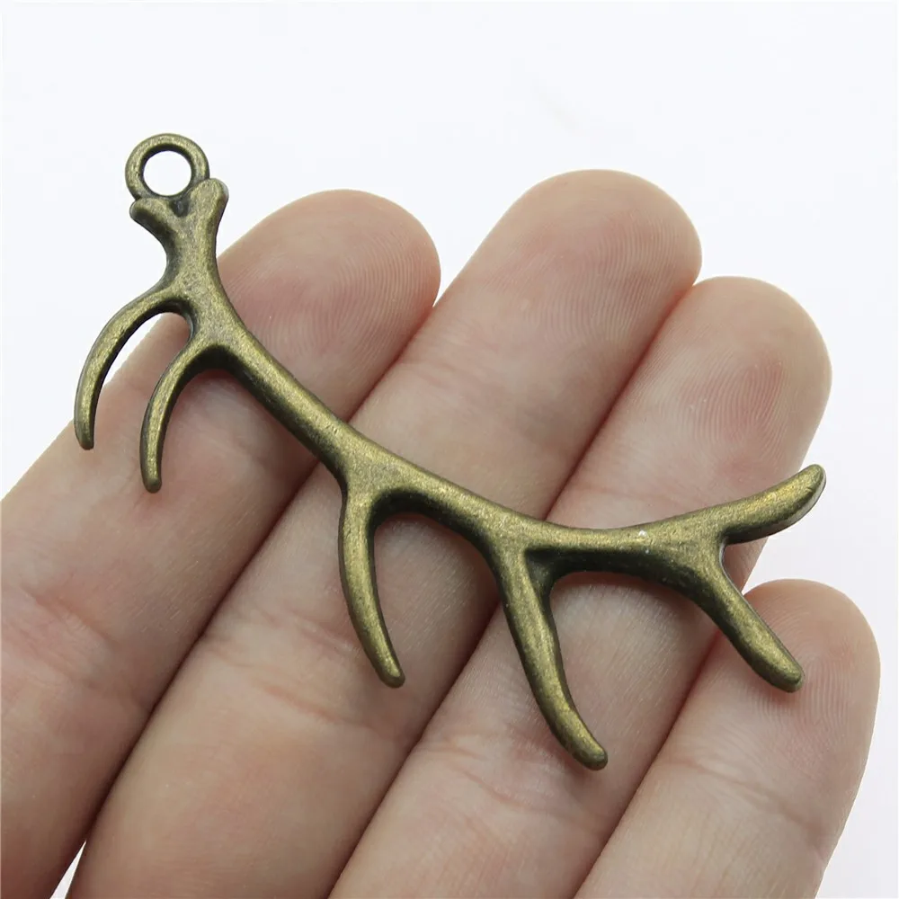 WYSIWYG 2pcs 67x34mm Deer Antlers Charm Pendants For Jewelry Making Antlers Pendants Charm Christmas Antlers