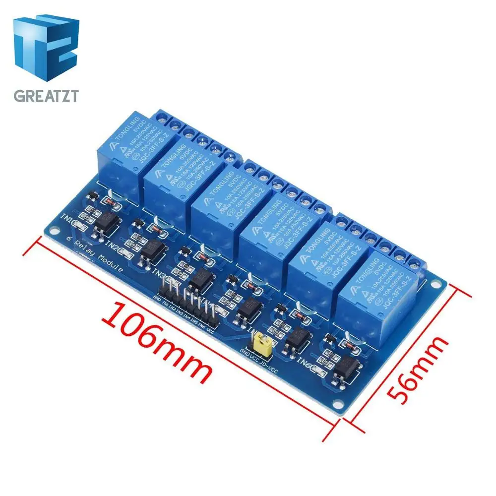 GREATZT 5v 1 2 4 6 8 channel relay module with optocoupler. Relay Output 1 /2 /4 /6 / 8 way relay module 12V for arduino blue