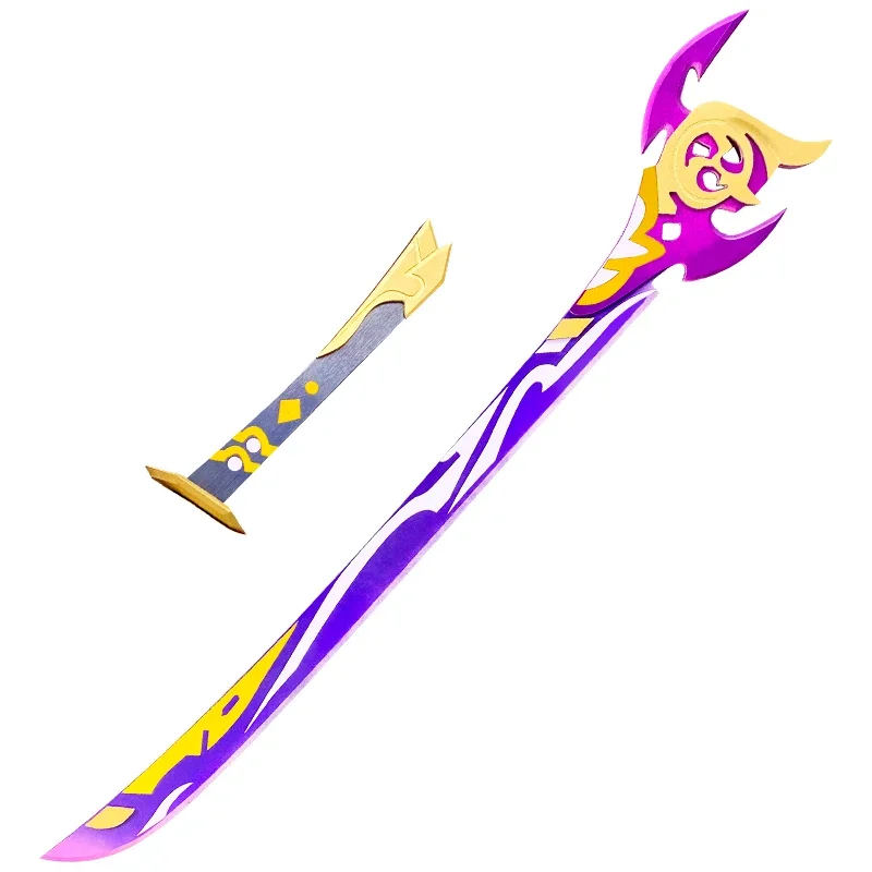 Genshin Impact Anime Cosplay Kamisato Ayaka Cos broń narzędzie Mistsplitter odnowiony długi nóż Tianmuying nóż drewniane akcesoria