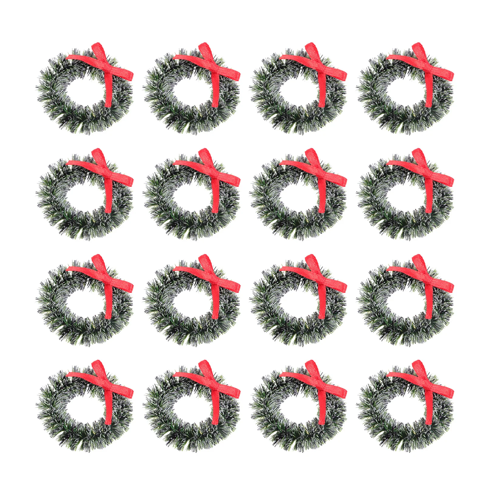 

24Pcs Mini Christmas Wreaths Artificial Bow Garland Tiny Hanging Ornaments Small Indoor Holiday Decoration Crafts