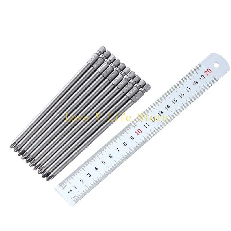 

L74C 10PCS 1/4'' 150MM Length S2 Steel Screwdriver Bits for Cross for Head P