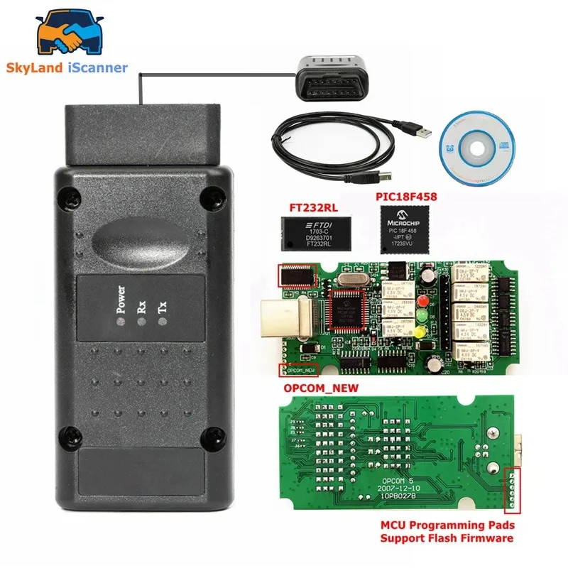 최신 Opcom 2023 200603a OP COM 1.70 1.95 1.99 PIC18F458 FTDI, 플래시 업데이트 OBD2 자동차 CAN 버스 진단 도구, Opel용