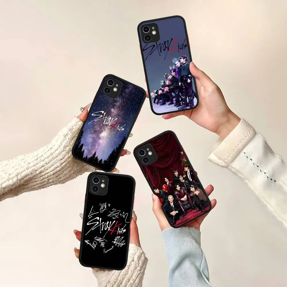 

Fashion Kpop S-Stray-Kids For IPhone 16 Pro Max 15 14 13 12 11 XS MAX X Plus Candy Color Matte TPU Phone Cover