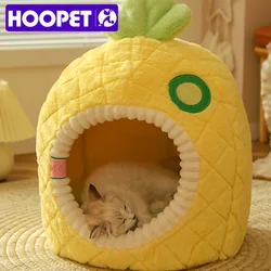 HOOPET Cat Bed House Soft Plush Kennel Puppy Cushion Small Dogs Cats Nest Winter Warm Sleeping Pet Dog Bed Pet Mat Supplies