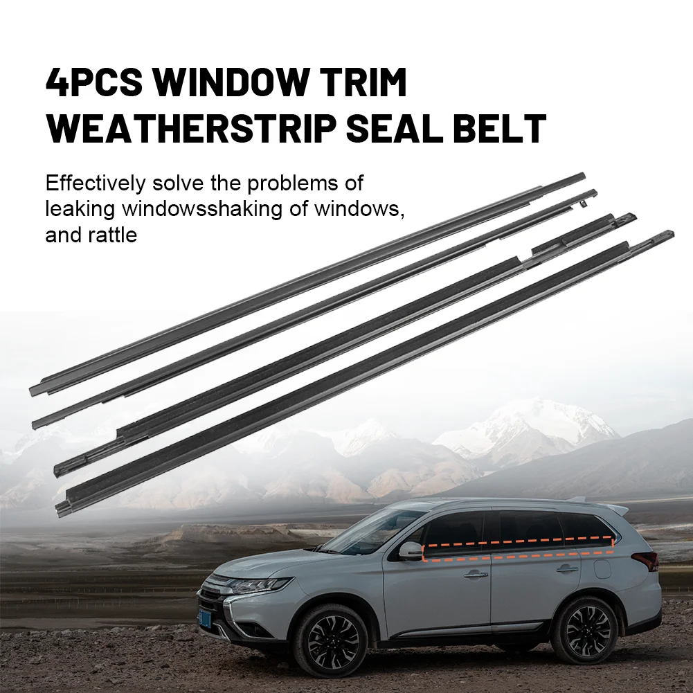 

4Pcs Car Weatherstrips Front Rear Door Window Belts Seal for Toyota Land Cruiser 120 Prado 2003-2009 For Lexus GX470 2003-2009