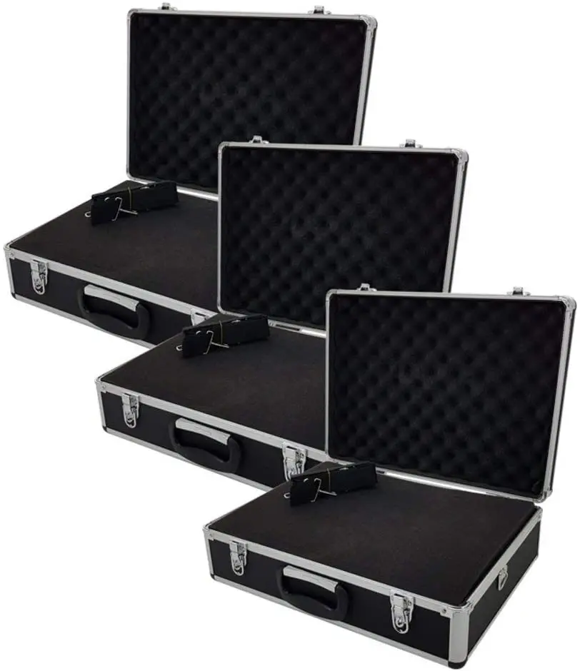 xx-Factory Custom Aluminum Hard Case Foam Black Briefcase Portable Tool Case Aluminum Carrying Case