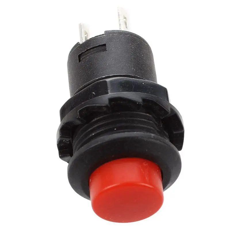 SHGO-30 Pcs Latching Action SPST Round Red Push Button Switch AC 125V 3A
