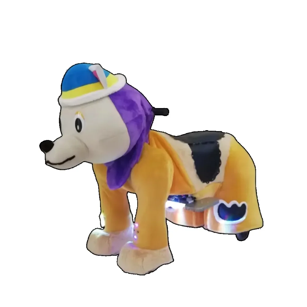 Feliz montar animal interior caminando coche eléctrico monedero animal centro comercial entretenimiento