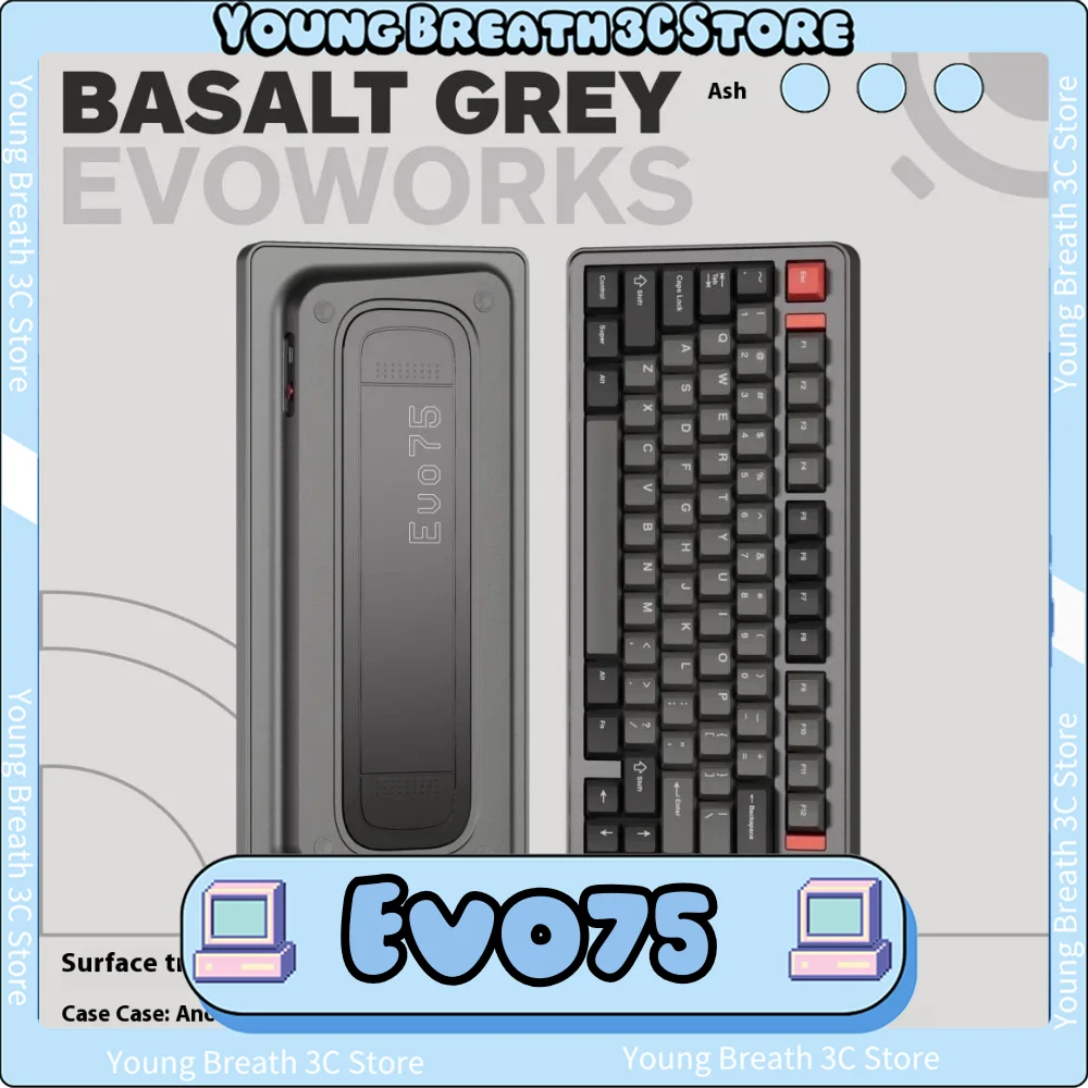 

Evoworks Evo75 Keyboard 3 mode Wireless Keyboard Aluminium Alloy Hot Swap Qmk/Via Mechanical Keyboards For Pc Accessory Custom
