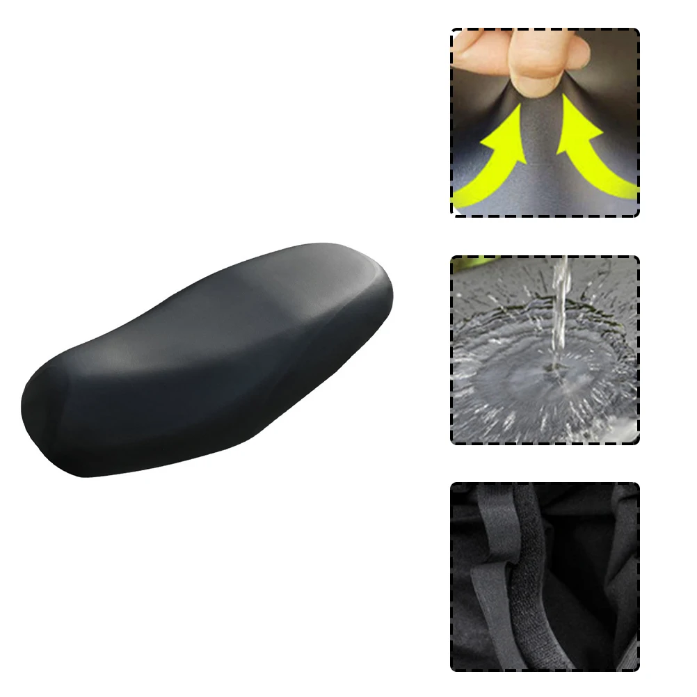 

1pc Waterproof Pu Motorcycle Seat Cover Elastic Non-Slip Durable Universal Long Cushion Protector Daily Use Accessory
