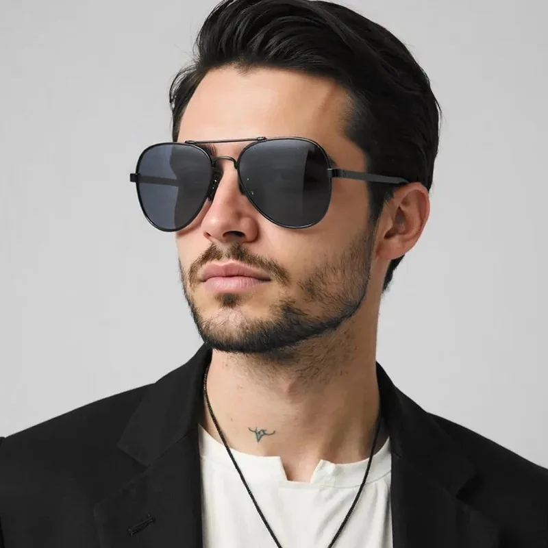 Classic Big Pilot Sunglasses Men Luxury Metal Black Aviation Sun Glasses Male Fashion Driving Vacation Shades UV400 view 6