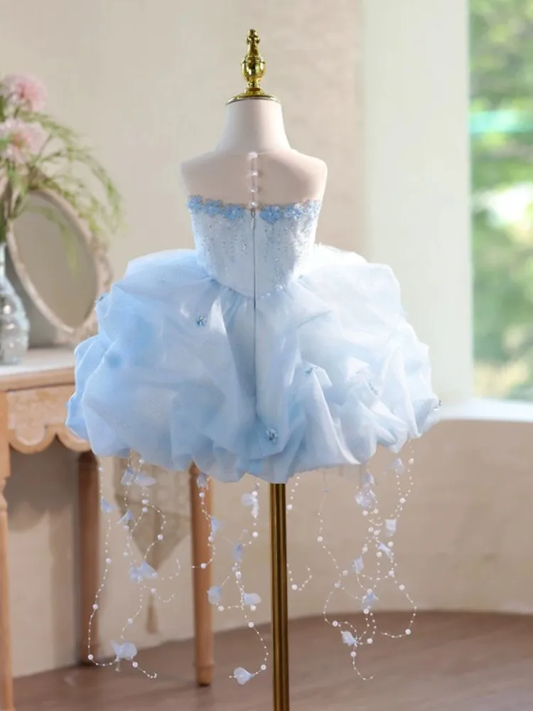 Hochwertige Kinder-Partykleider für Klavieraufführungen, Geburtstage, Hochzeiten, Blumenmädchen A5042 Großhandel Mädchen-Abendkleider – Detail 7