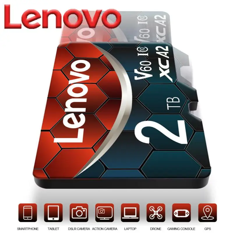 SD-карта Lenovo Class 10 V10 V30 V60 V90 U3 UHS-II 32 ГБ 64 ГБ 128 ГБ 256 ГБ 512 ГБ Высокоскоростная карта памяти 4K 8K для камеры ПК