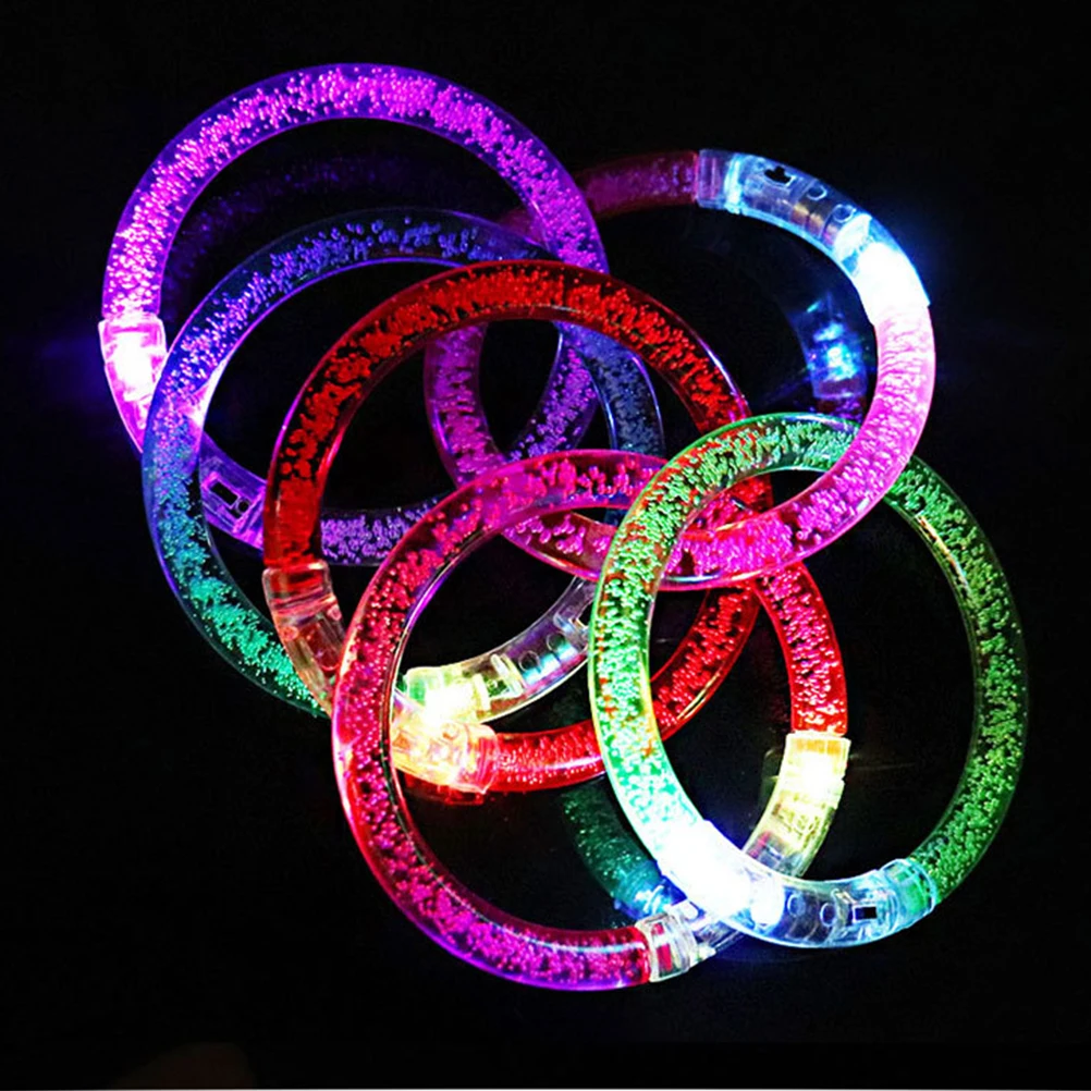 

6pcs Glow Bracelets Acrylic Beads Luminous Wristb s for Concerts Parties Safety Gear Adjustable Fits All Ages Kids Adults