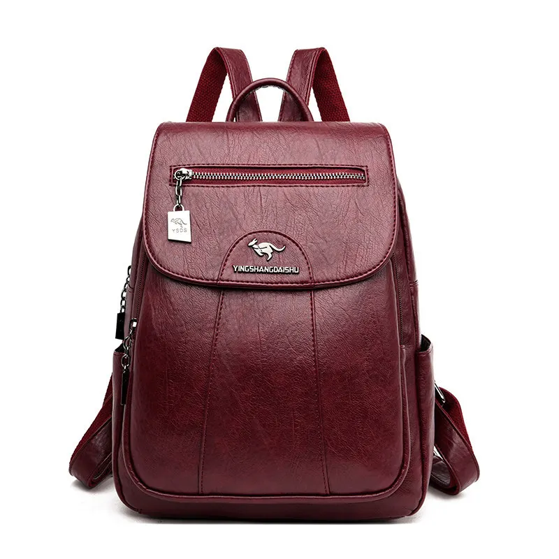 Hot Sell Women Soft Leather Backpacks Vintage Female Shoulder Bags Sac a Dos Casual Travel Ladies Bagpack Mochilas School Bags