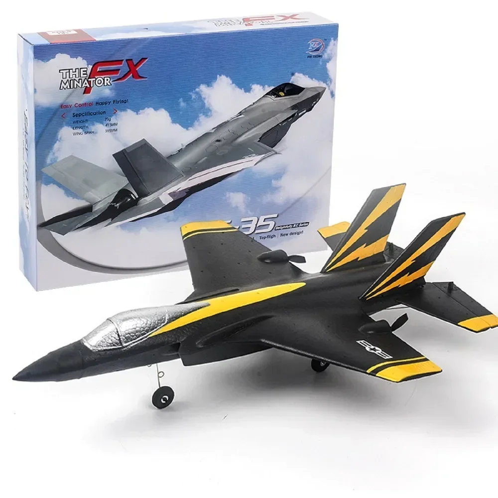 

New Rc Aircraft Fx935 Fixed-wing Four-channel Remote Control F35 Fighter Model Electric Foam Rc Aircraft Children's Day Gift