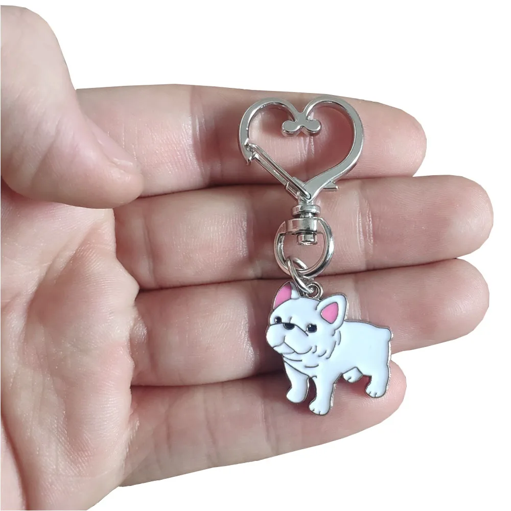 Boxer Shih Tzu Dog Keychain Animal French Bulldog Chow Chow Rotatable Key Ring Pet Lover Gift