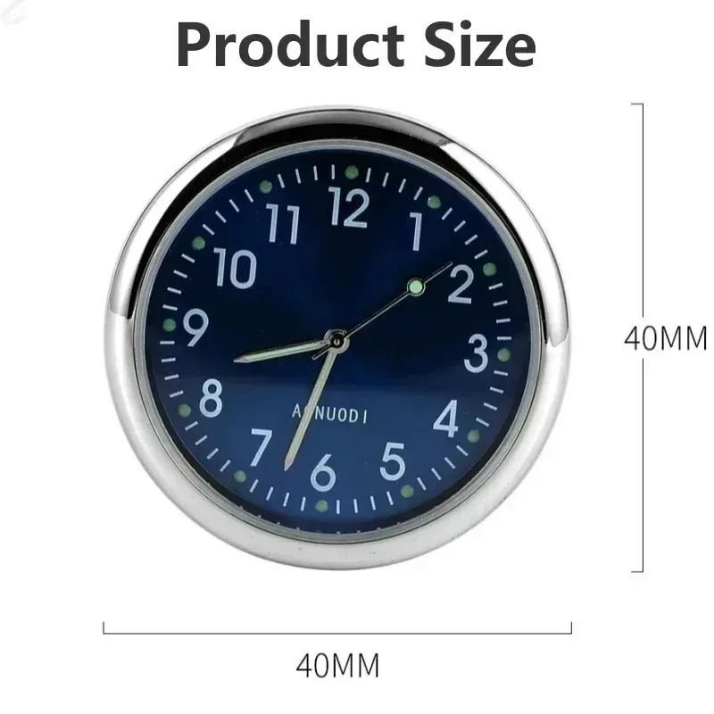 40mm 43mm New Good Car Clock Luminous Auto Ornament Mini Automobiles Internal Stick-On Digital Watch Mechanics Quartz Clocks