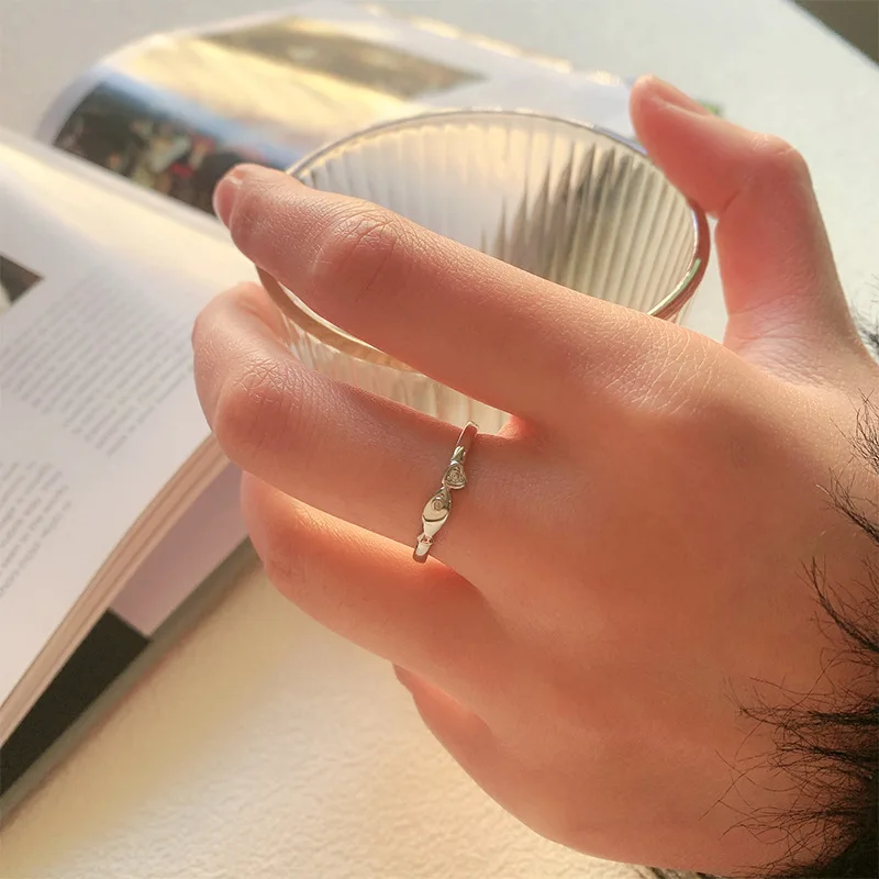 925 Sterling Silver Rings For Women Fish Heart Geometry Adjustable Ring Luxury Jewelry Accessories Wholesale Jewellery Money 925