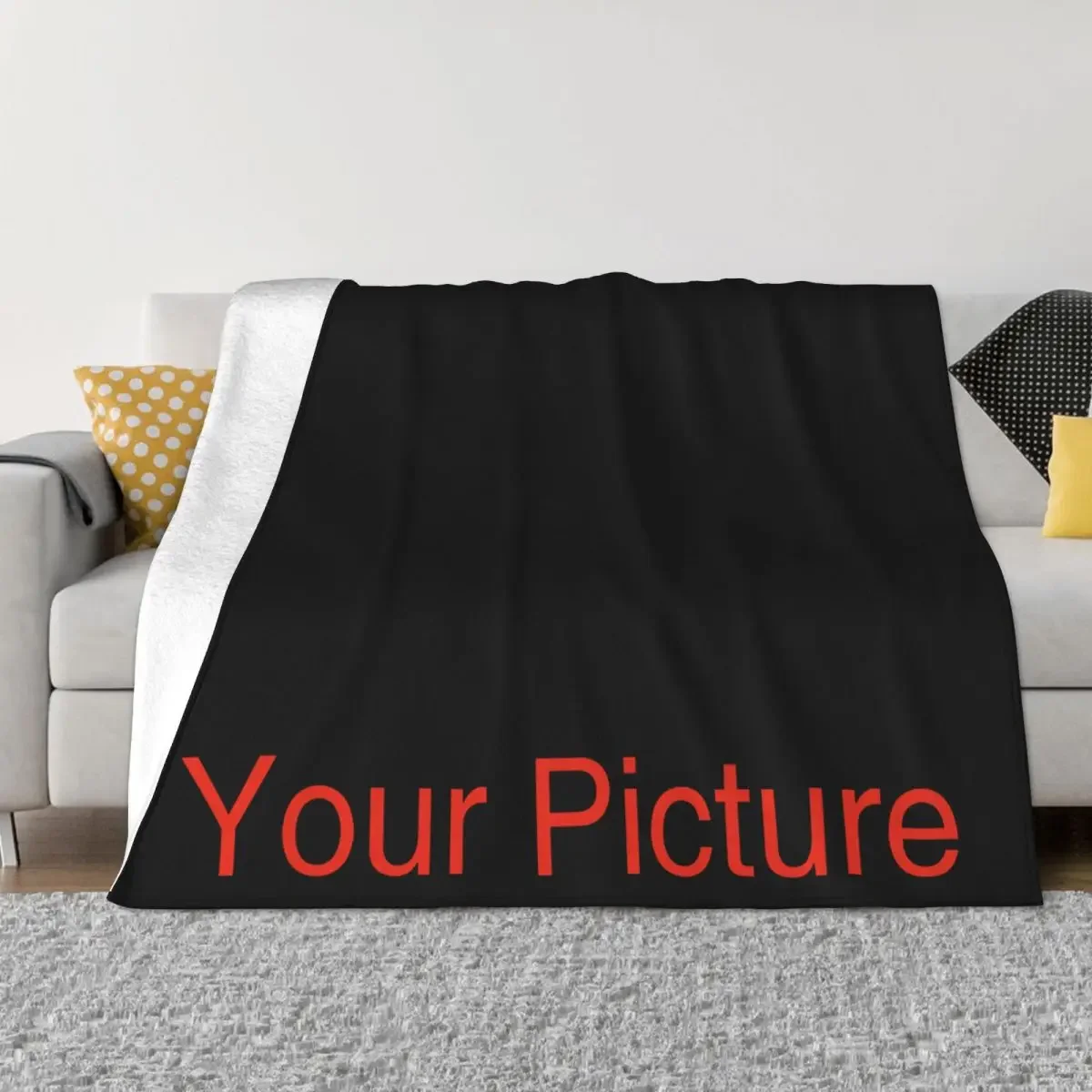 

1pc Custom Blanket With Photo Text, Personalized Blanket Custom Throw Blanket, Custom Gift Blanket For Family, Friends