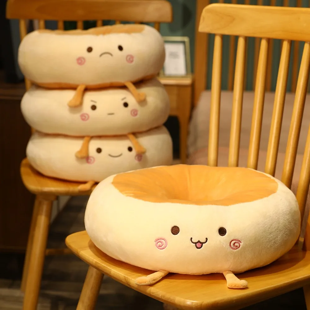 

Cute PP Cotton Bread Seat Cushion Round Soft Doughnut Office Sitting Mat Beathable Thickened Floor Cushion Tatami